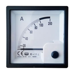 TEW SR-72 72x72 90° Analogue AC Ammeter, CT operated